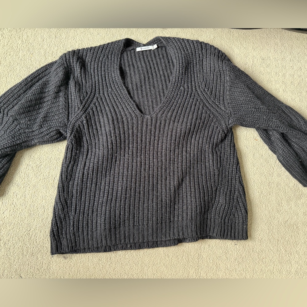 Alexander Wang Charcoal V-Neck Sweater